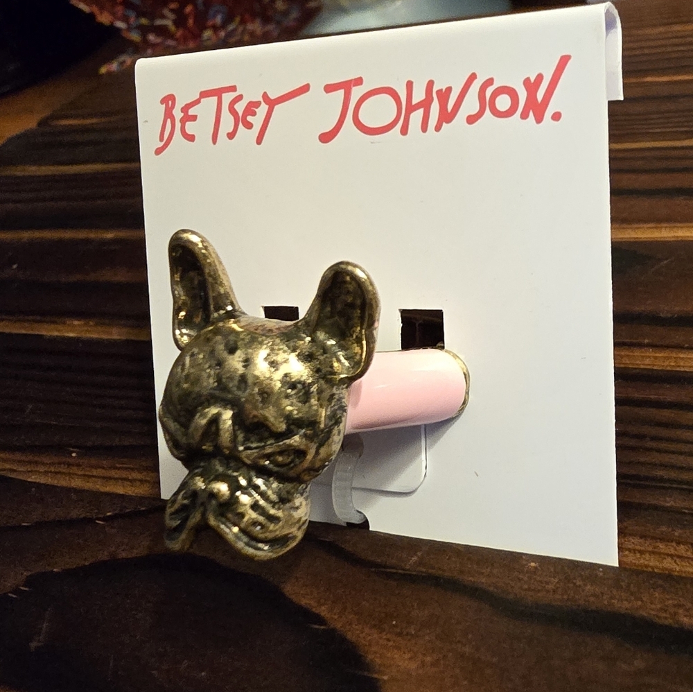 Betsey Johnson Frenchie Ring! Stretch ring! Fits most! - Picture 6 of 11